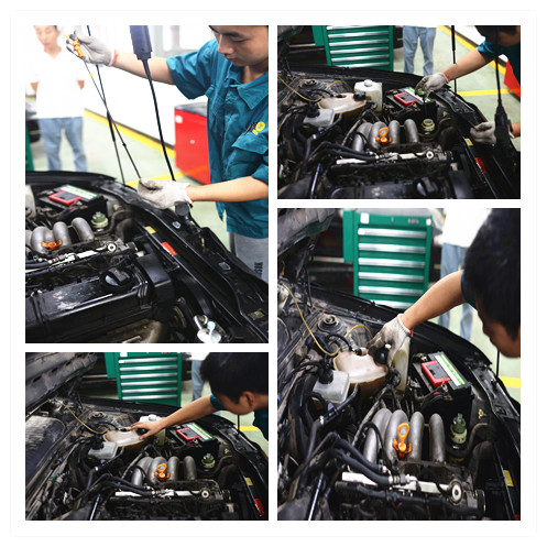 检查冷却液、制动液、发动机机油